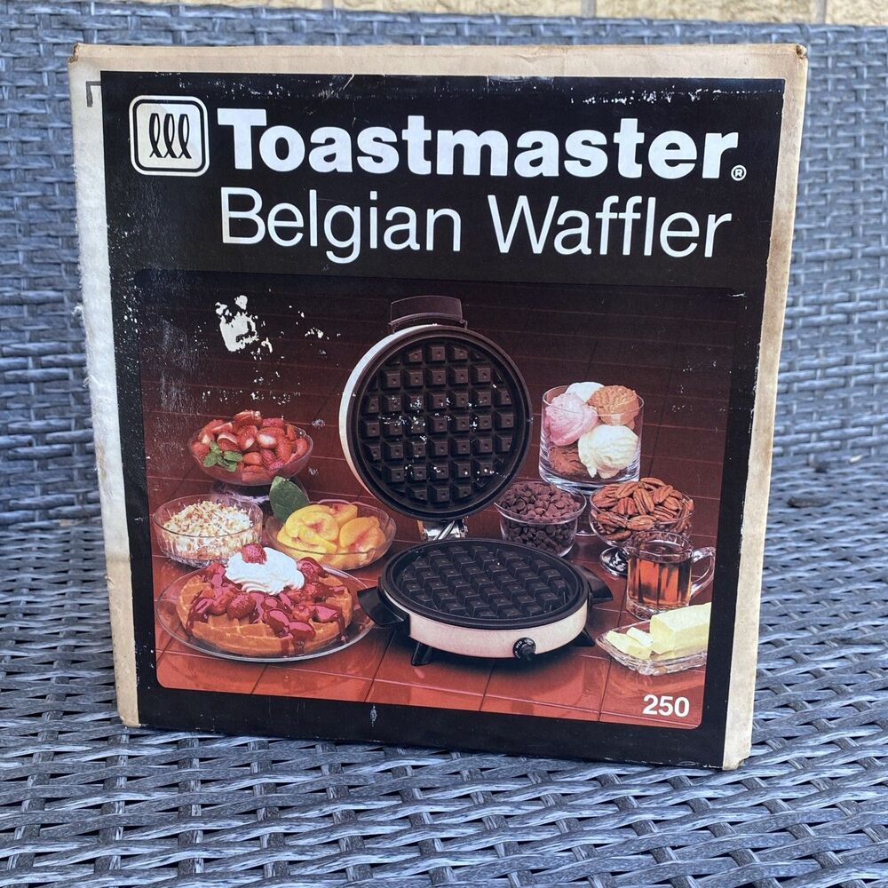 Vintage Toastmaster Belgian Waffler Waffle Maker Floral Model 250- New In Box